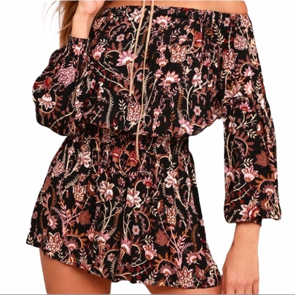 Free People Pants - Free People Pretty and Free One Piece Shorts Romper Off the Shoulder Size Small